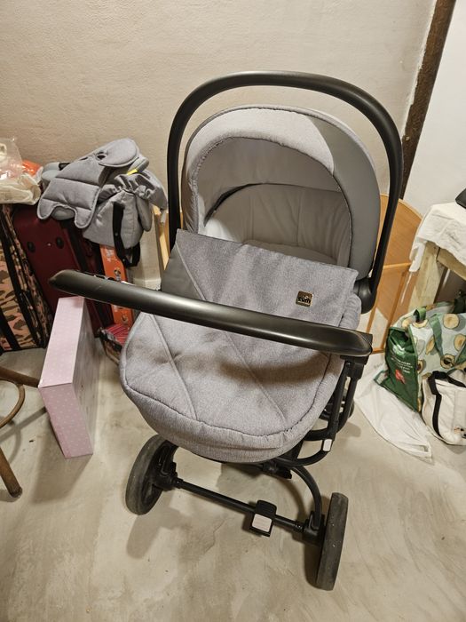 Бебешка количка 3 в 1 Cam Taski сива лятна зимна кош за кола