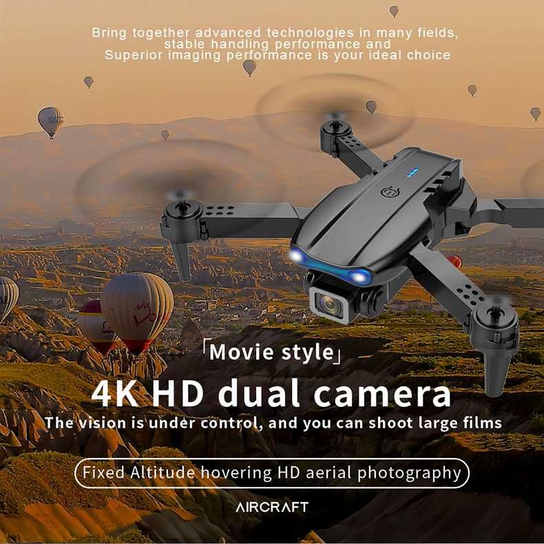 Нови 3 цвята E99 PRO Dron 4k HD 2 камери WIFI FPV Въздушна фотография.