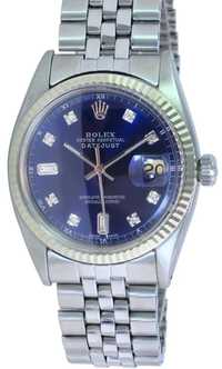 Ceas Rolex Diamante Oyster Perpetual Barbatesc Albastru 36 mm Ref 1601