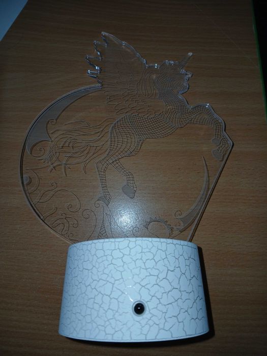 Lampa unicorn 3D Ammonite, 16 culori, cu telecomanda