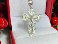 Новый ажурный самый крупный серебряный кулон – Православный Крест