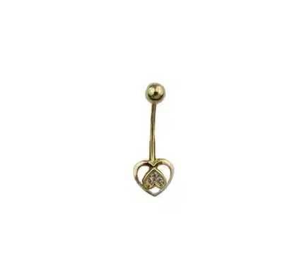 Piercing aur galben buric inima - DA492