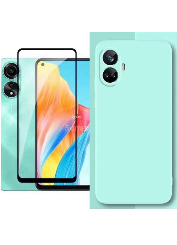 OPPO A38/A58/A78/RENO 10 Husa Silicon Interior Alcantara+Folie Sticla