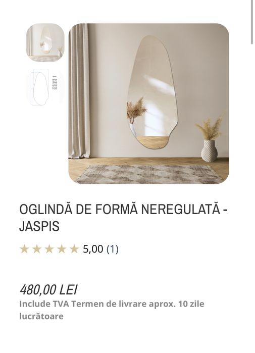 Oglinda perete forma organica