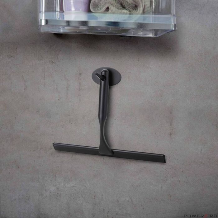 Racleta pentru geam cabina de dus, cu maner din inox, negru, Sepio