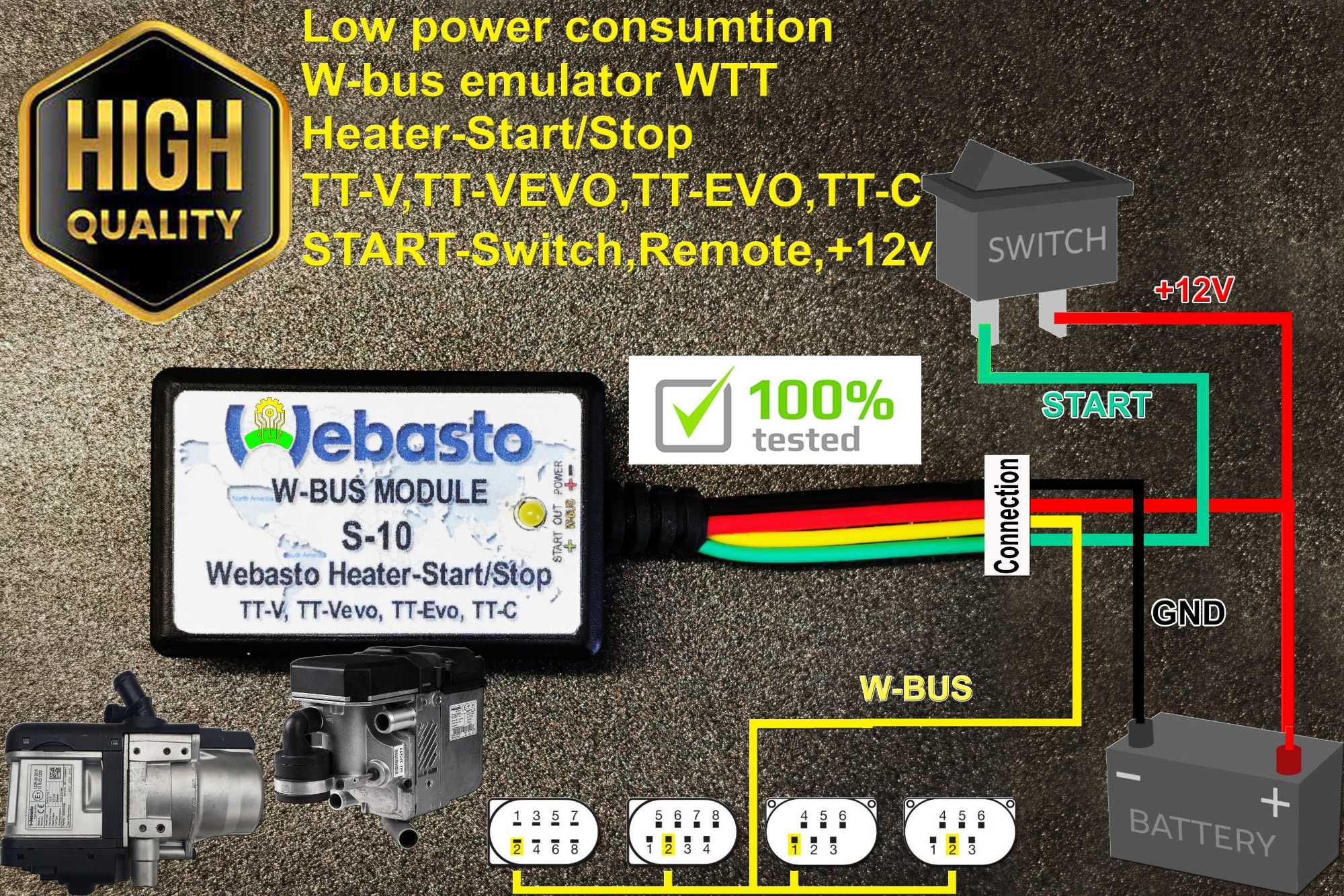 W-BUS модул S-10 за Вебасто печки TT-V,TT-VEVO,TT-EVO,TT-C