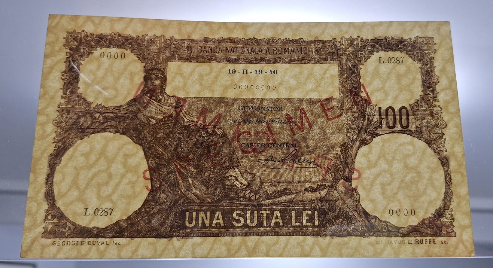 Bancnota 100 lei 1940 Specimen