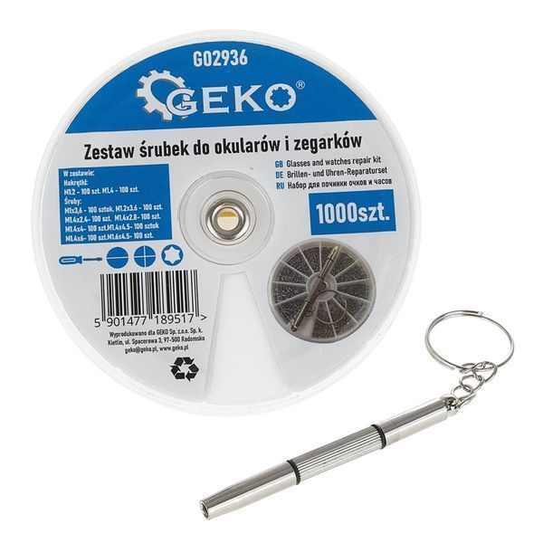 Комплект винтове за часовници и оптика с включена отвертка 1000 бр. ge