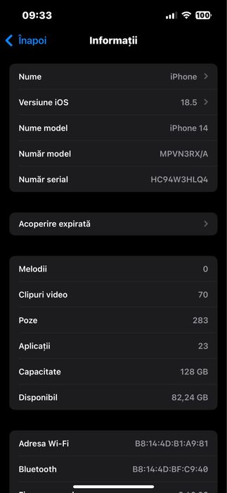 iPhone 14 128gb neverlocked stare buna