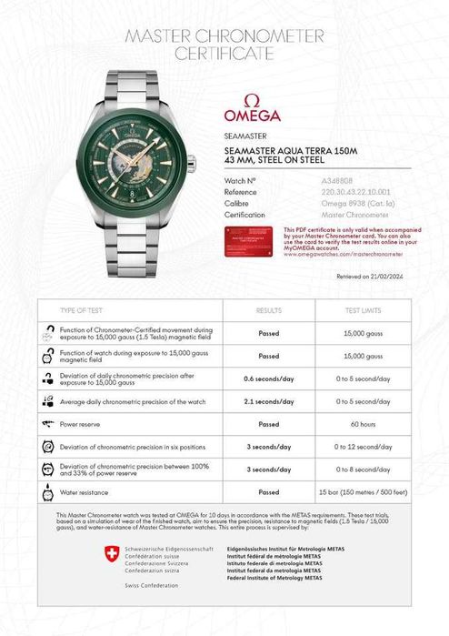 Продавам мъжки часовник Omega Seamaster Aqua Terra World Time