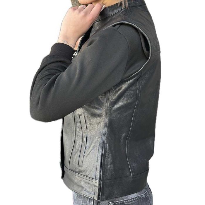 Ново ! Дамски Елек Черен Leather Heart
