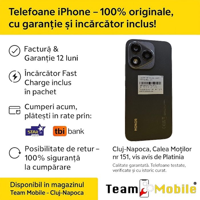 Honor 400 Lite 256 GB Velvet Black Nou