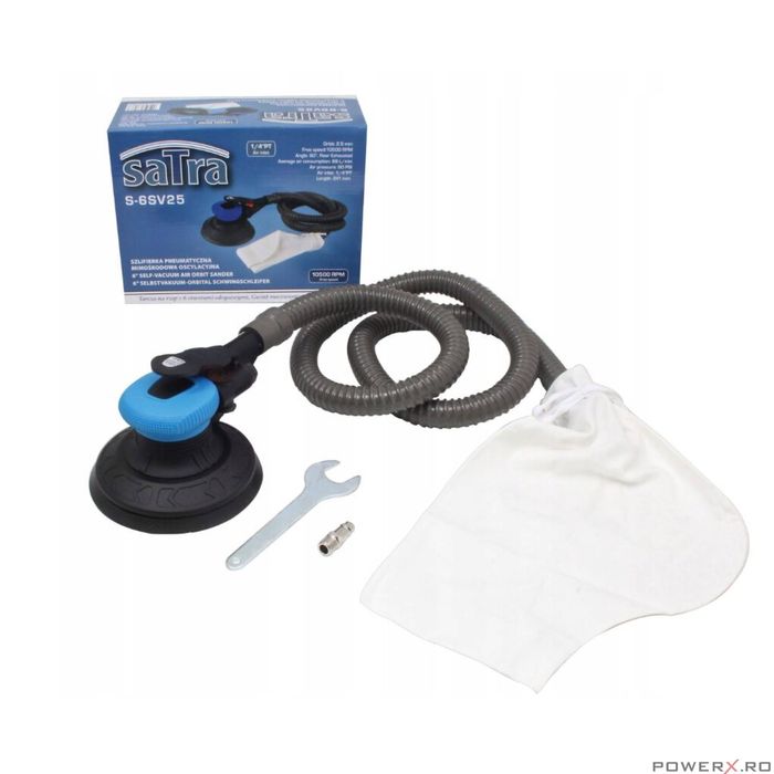 Slefuitor pneumatic excentric cu furtun si sac pentru aspirare, 150