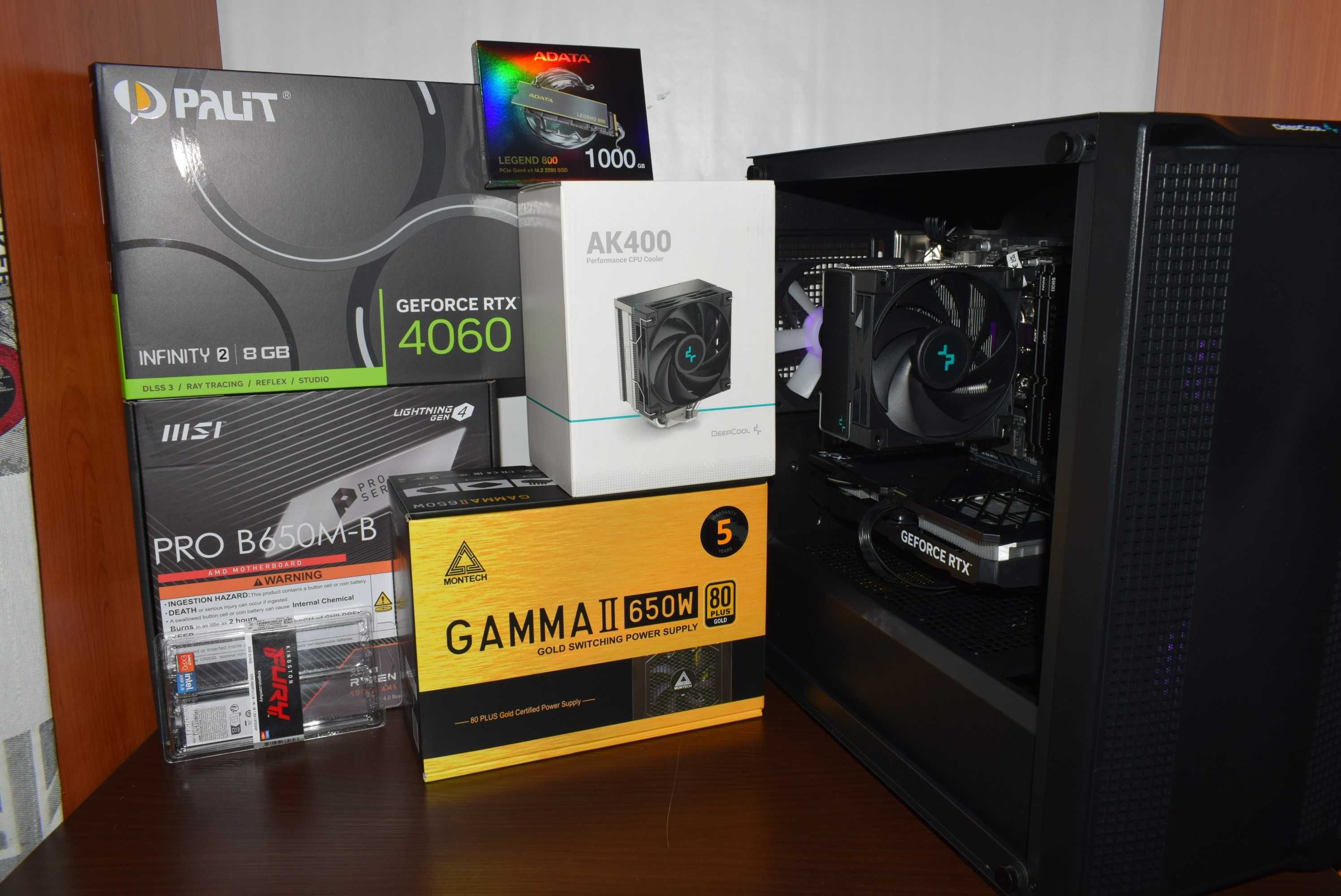 RTX4060/Ryzen 7500f/32GB DDR5/1TВ/650WGold НОВ С ГАРАНЦИЯ!