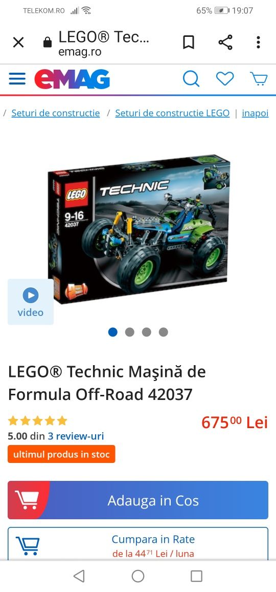 Lego technic 9-16 ani 42037