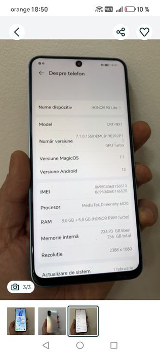Honor 90 lite vând sau schimb cu un iPhone 11 sau 12