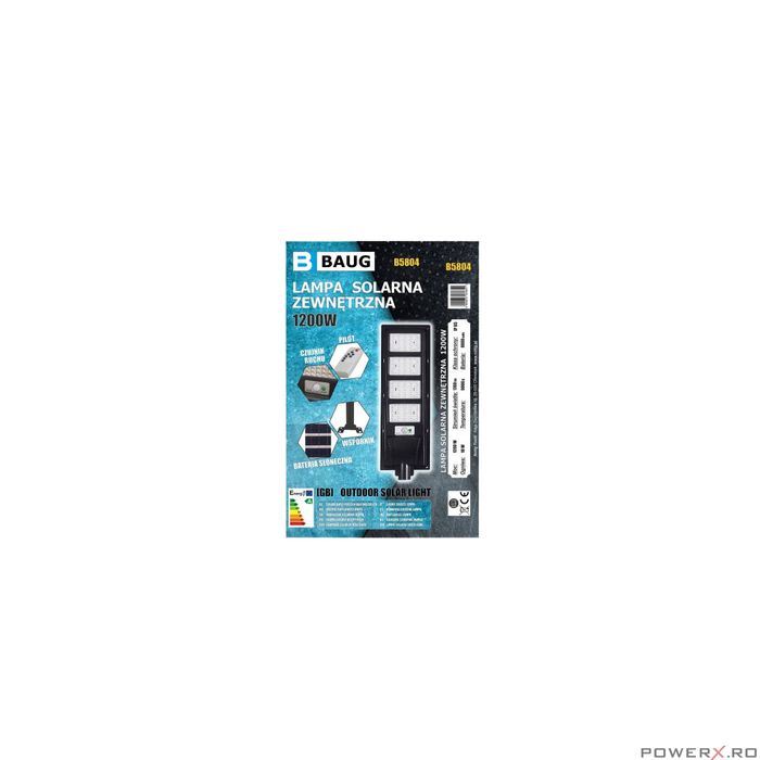 Lampa cu incarcare solara, pentru exterior, proiector 1200 W 1760 lm,