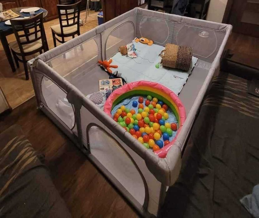 Голяма кошара за игра 200 см x 140 см - детска площадка, сух басейн