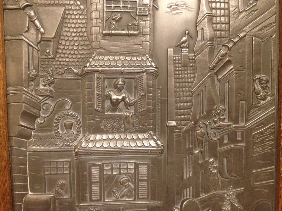 Vintage! Нови! Немски калаени картини Вечният младоженец и Пощальонът