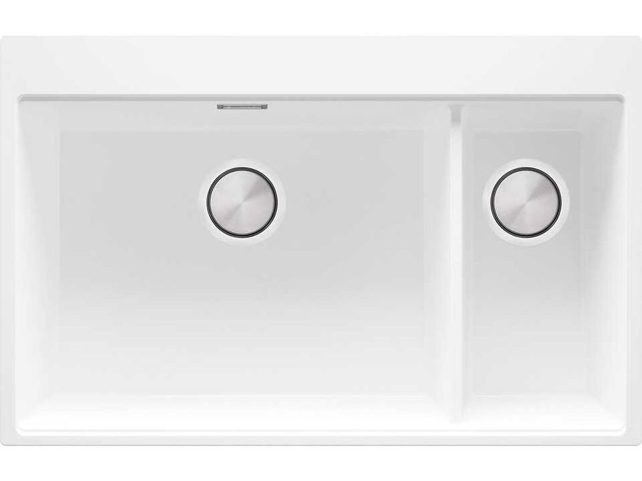 Бяла кухненска гранитна мивка Осло 80 Duo Top 780x500 мм