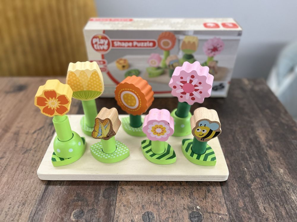 Дървен пъзел цветя Playtive