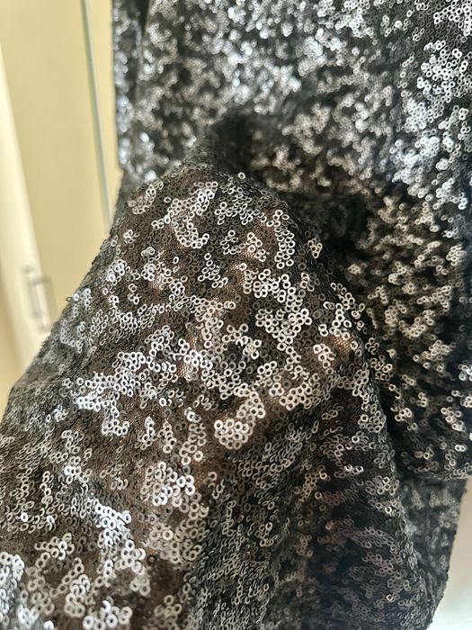 Mango черна рокля с пайети