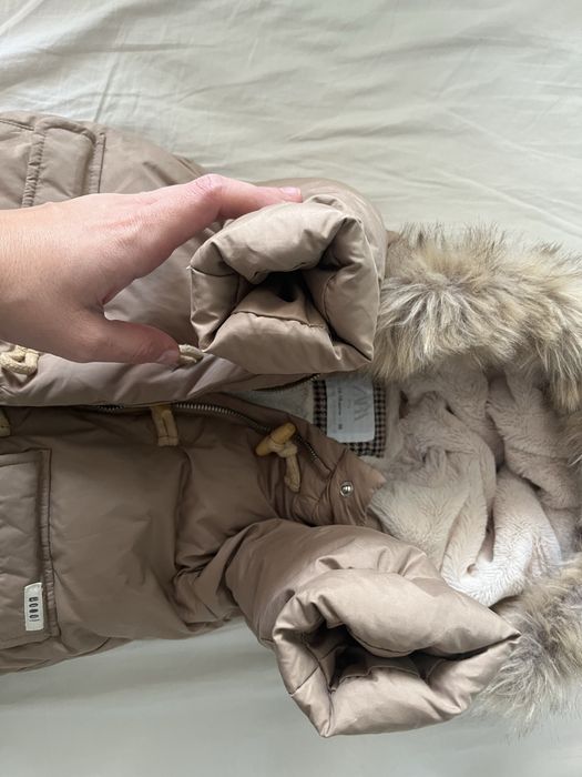 Geaca puf si pene Zara marimea 86