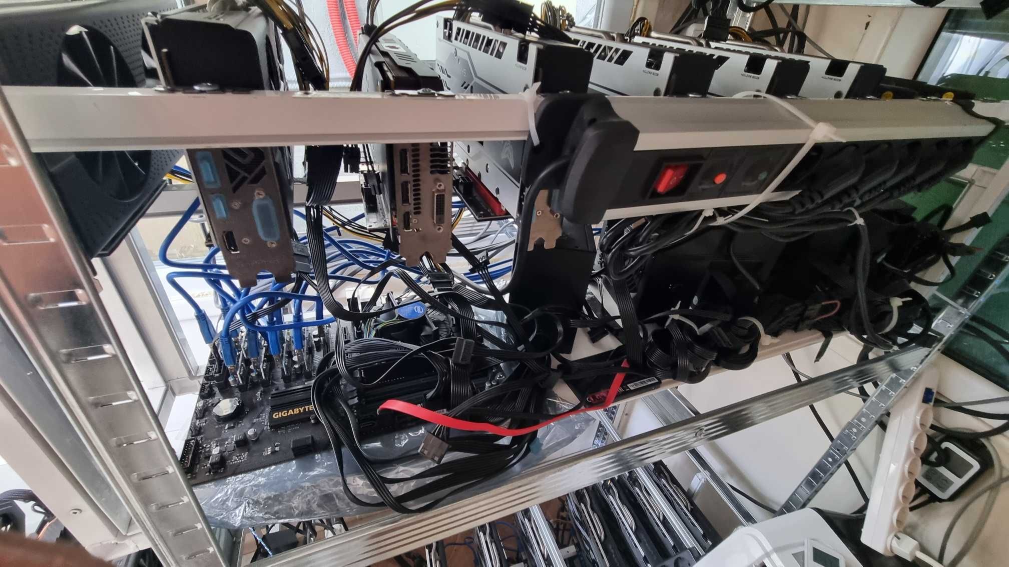 5x 570 8GB 2x 480 8GB Mining Rig Копачка за криптовалути