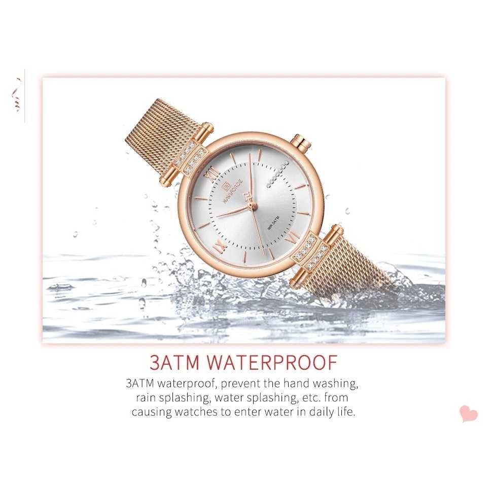 Дамски часовник Naviforce Quartz Watch, Златист / Бял