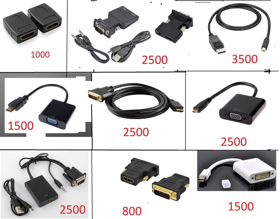 Адаптер Переходник hdmi - vga hdmi - dvi dp - mini dp