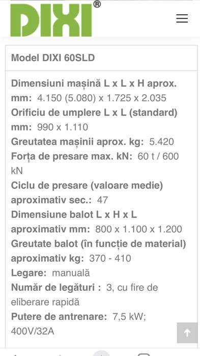 Presa de balotat folie carton pet