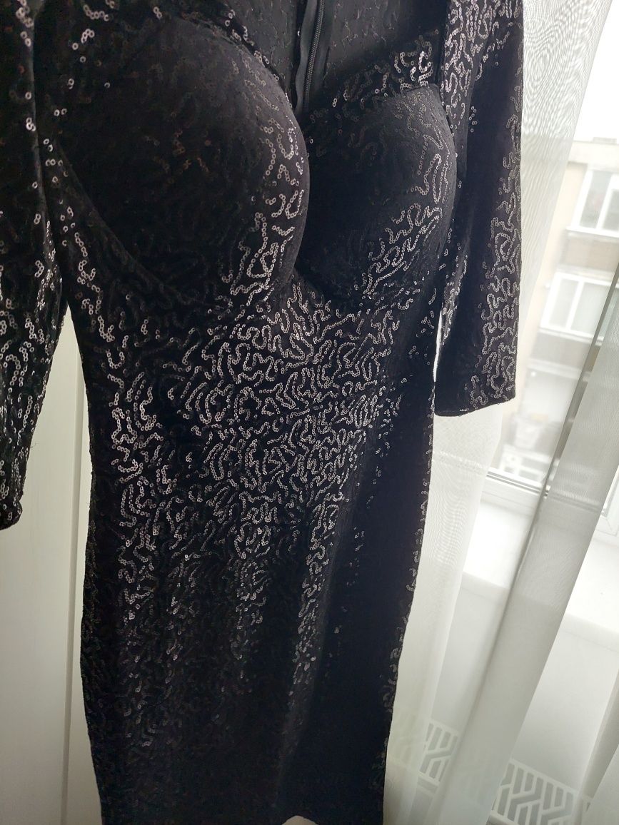 Rochie catifea neagra  M