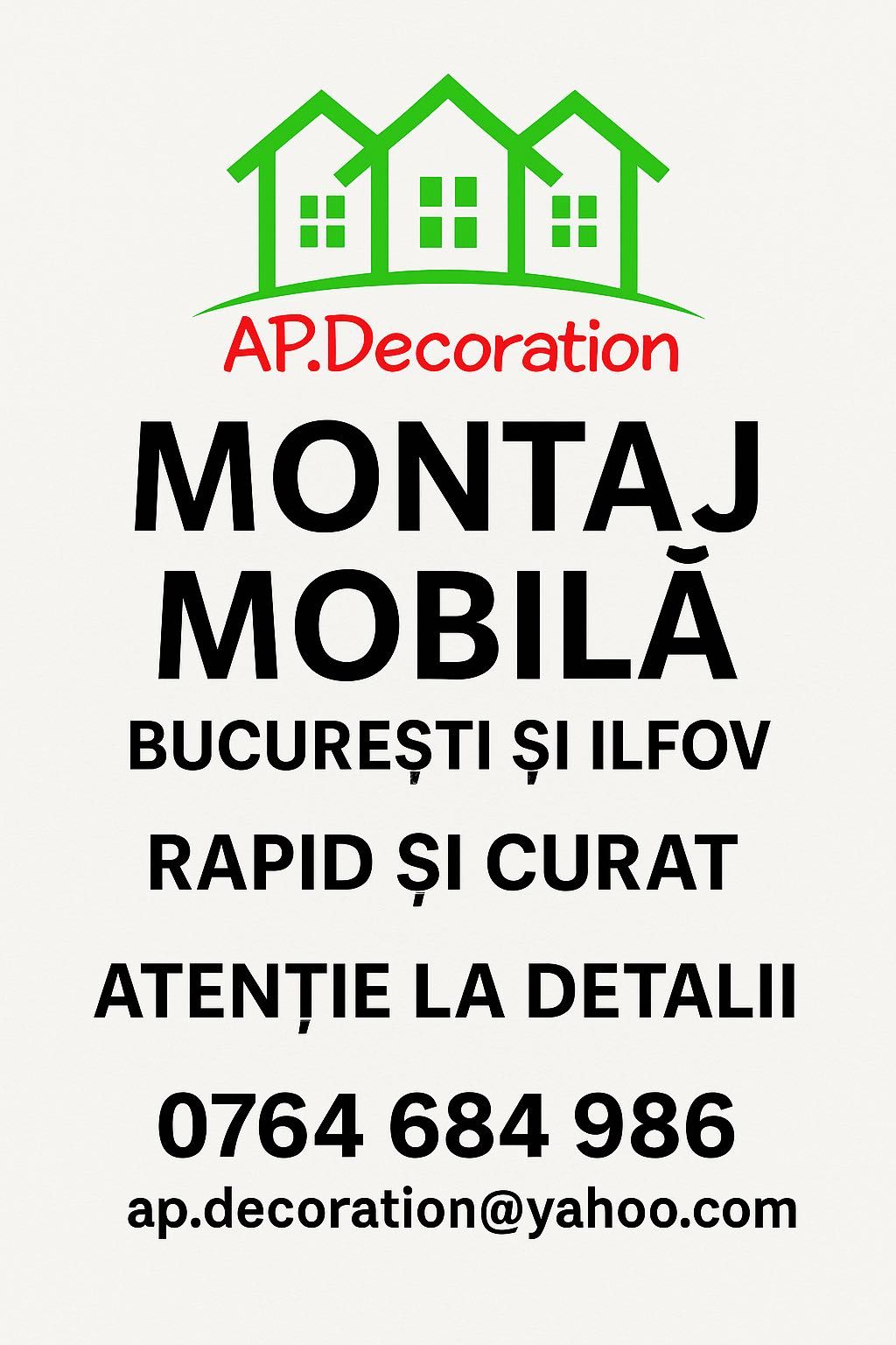 Montaj mobilă și reparații casnice Bucuresti si Ilfov