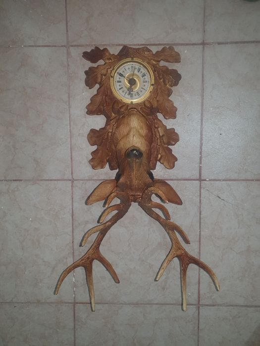 Deciratiune pereta Cap de cerb cu ceas 50cm