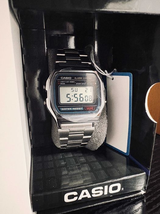 Vintage Casio Ceas Iconic A158WA-1DF cu Film NOU