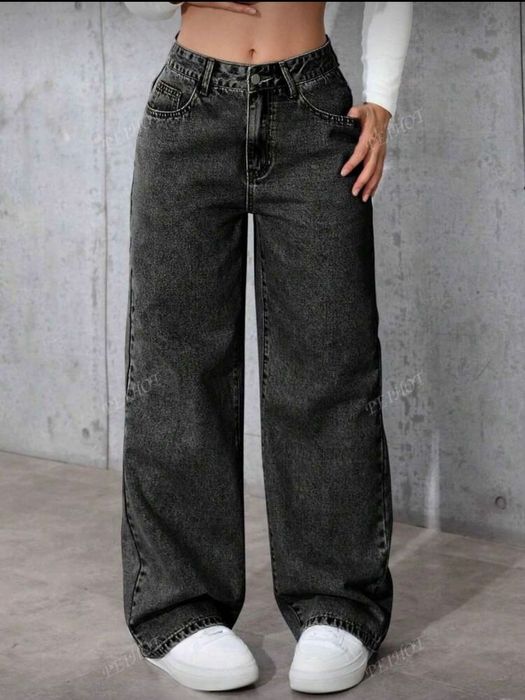 Черни дънки с панделка