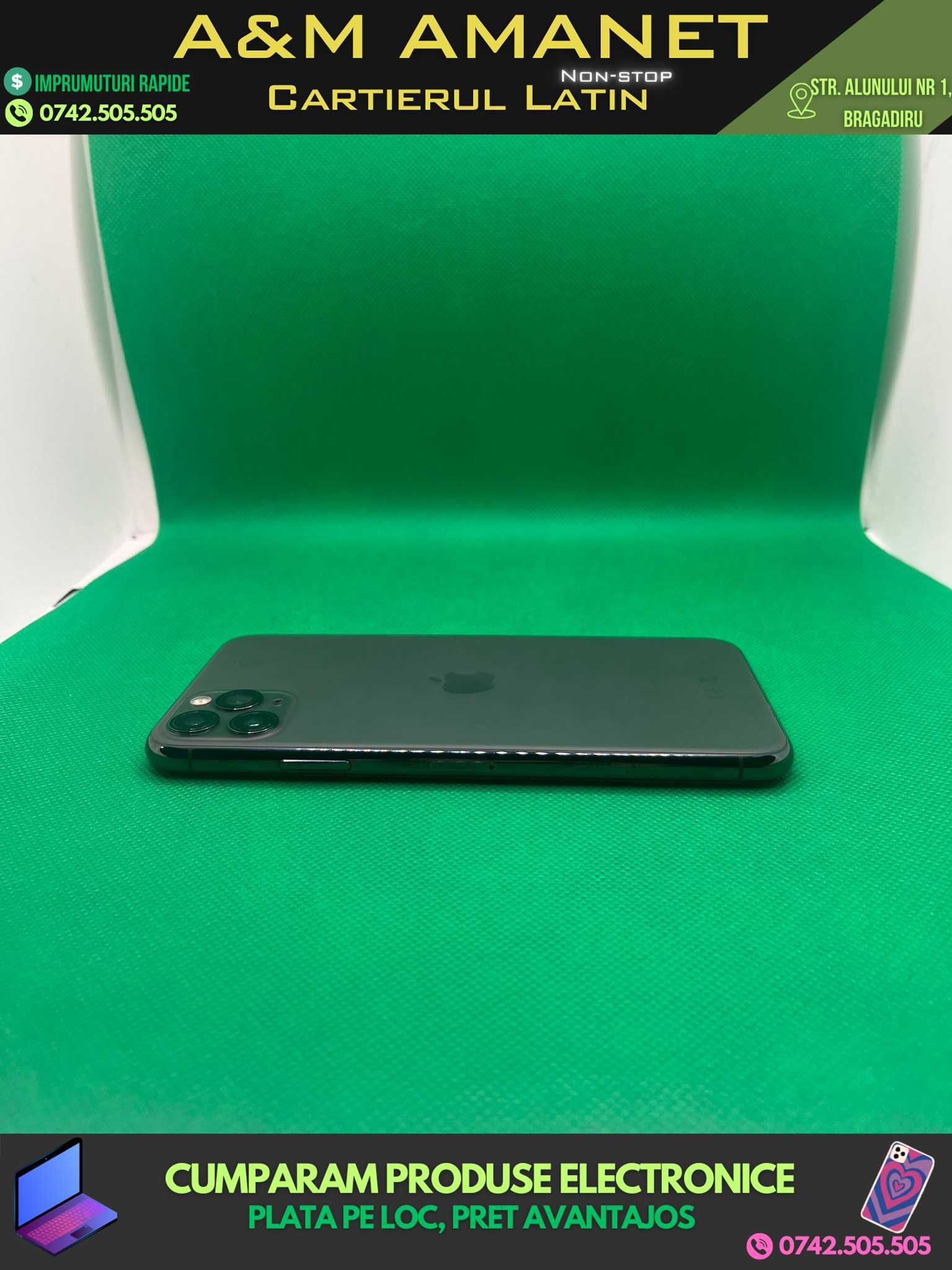 iPhone 11 Pro Max, 256GB, Midnight Green, 85% Baterie (A&M AMANET)