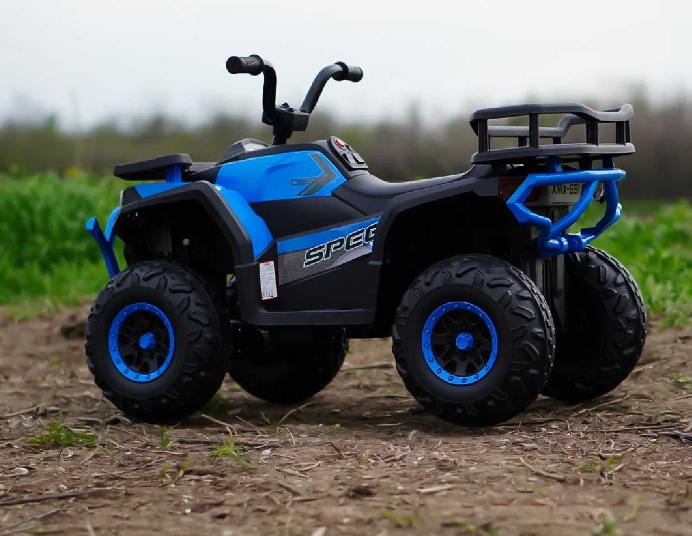 Акумулаторен бъги MINI 4X4 12V,MP3  с меки гуми  с Кожена седалка