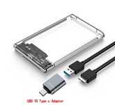 Кутия за хард диск 2,5 USB 3.0 HDD /SSD + Type C адаптер