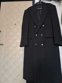 Пальто мужское демисезонное шелковый подклад двубортное,р-р 50,бур
