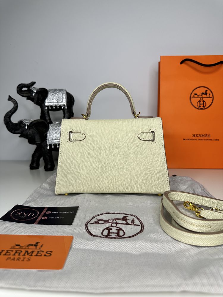 Geanta de lux HERMES Kelly 19 cm piele naturala 100% cadou