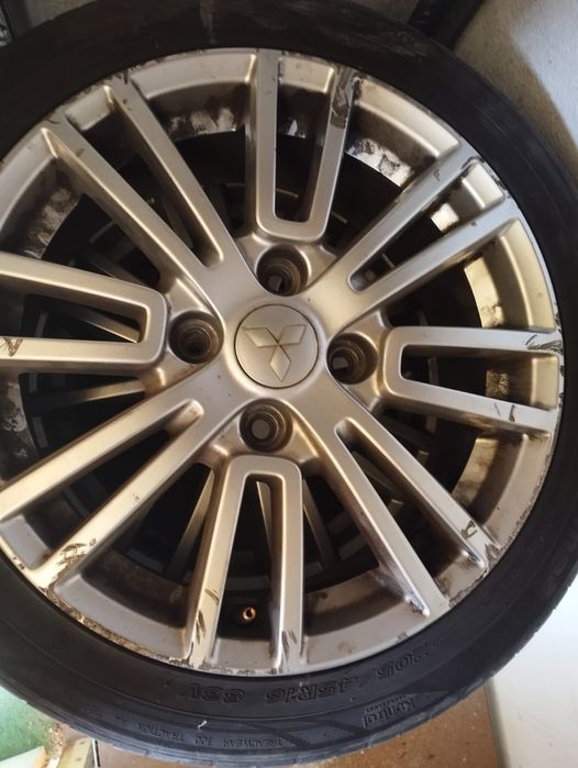 Set 4 Jante aliaj originale Mitsubishi 16" + Anvelope