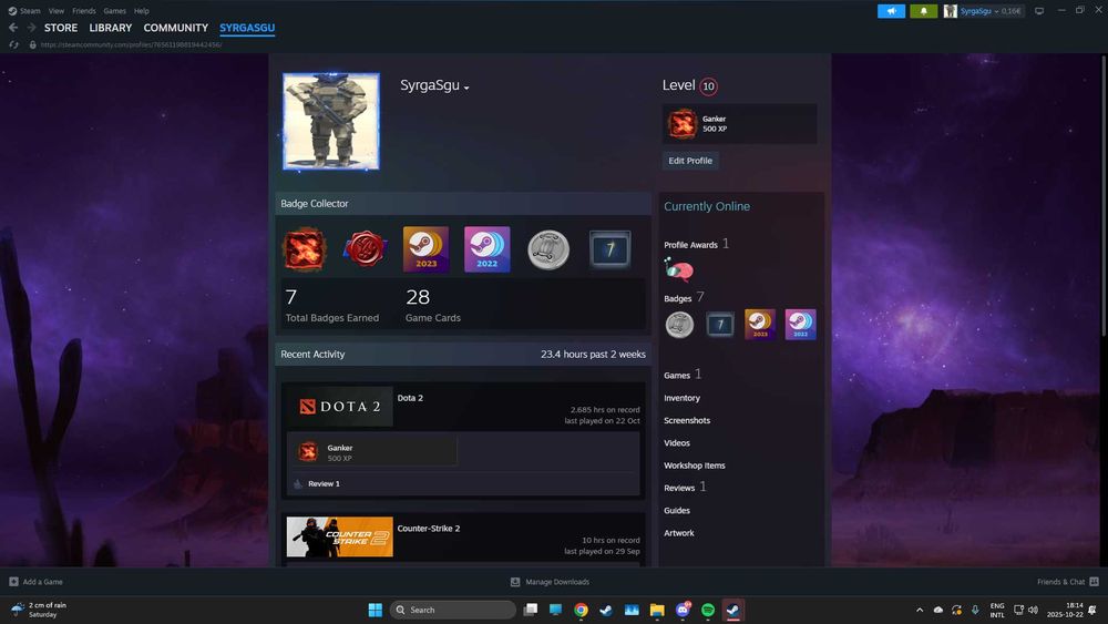 Аккаунт DOTA2, два компендиума