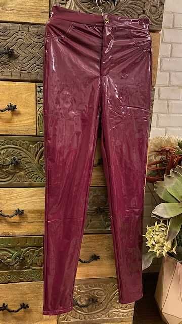 Кожен лачен панталон YSL*S model