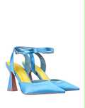 Pantofi albaștri din satin, 36