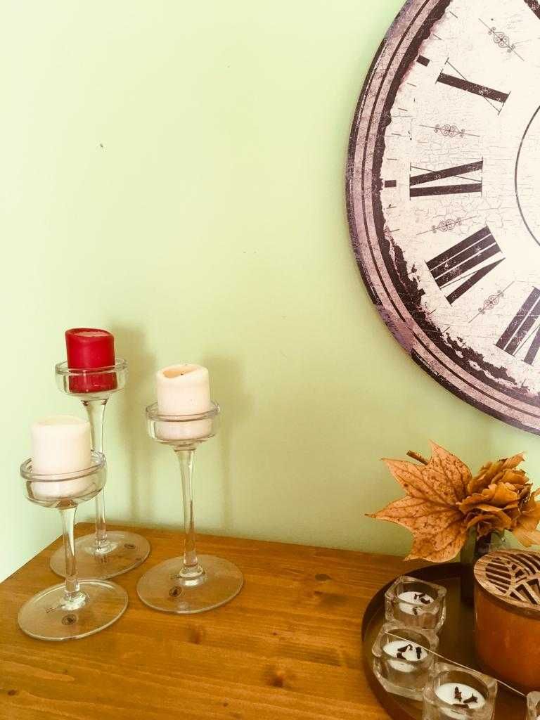 IKEA BLOMSTER Set 3 suporturi lumanare bloc, sticla transparenta