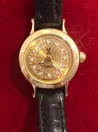 Золотые женские часы 585 проба Яшма