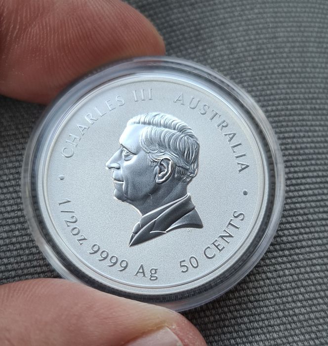 Сребърна монета, австралийски лунар, Змия, 1/2 унция, 2025 г.
