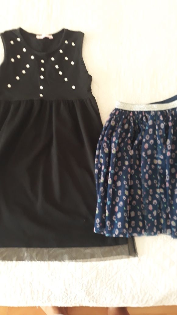 Комплект пола,тениска и лятна рокличка 128 -'130см