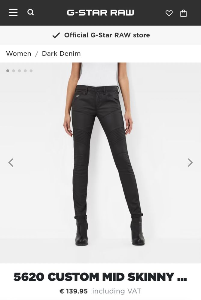 5620 Custom Mid Skinny Jeans WMN G Star black
